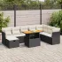 Set mobilier grădină perne 9 piese negru poliratan/lemn acacia GartenMobel Dekor