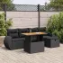 Set mobilier grădină perne 6 piese negru poliratan/lemn acacia GartenMobel Dekor