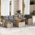 Set canapea de grădină cu perne, 5 piese, gri, poliratan GartenMobel Dekor