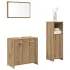 Set mobilier de baie, 3 piese, gri sonoma, lemn prelucrat GartenMobel Dekor