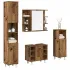 Set dulapuri de baie, 4 piese, stejar afumat, lemn prelucrat GartenMobel Dekor