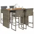 Set mobilier bar de grădină cu perne, 7 piese, gri, poliratan GartenMobel Dekor