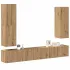 Set dulap TV 4 piese montat pe perete Stejar artizanal GartenMobel Dekor