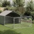 Canisa de exterior cu alergare 4x2x1,5 m otel galvanizat GartenMobel Dekor