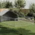 Canisa de exterior cu alergare 4x2x1,5 m otel galvanizat GartenMobel Dekor