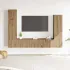 Set dulap TV 4 piese montat pe perete Stejar artizanal GartenMobel Dekor