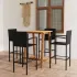 Set mobilier de bar de gradină, 5 piese, negru GartenMobel Dekor