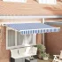 Cadru de copertină Manual Albastru și Alb 300 x 200 cm GartenMobel Dekor