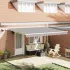 Cortina Retractabilă Manual Roșu și Alb 450 × 350 cm GartenMobel Dekor