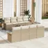 Set de canapele pentru grădină 9 pcs Bej Rattan poli GartenMobel Dekor