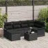 Set de canapele pentru grădină cu pernă 7 pcs Negru poliratan GartenMobel Dekor