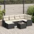 Set de canapele pentru grădină cu pernă 7 pcs Negru Rattan poli GartenMobel Dekor