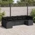 Set de canapele pentru grădină cu pernă 7 pcs Negru Poli Rattan GartenMobel Dekor