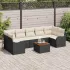 Set de canapele pentru grădină cu pernă 8 pcs Negru poliratan GartenMobel Dekor