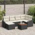 Set de canapele pentru grădină cu pernă 7 pcs Negru poliratan GartenMobel Dekor