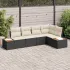Set de canapele pentru grădină cu pernă 5 pcs Negru Rattan poli GartenMobel Dekor