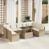 Set de canapele pentru grădină cu pernă 10 pcs Bej Rattan poli GartenMobel Dekor