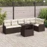 Set de canapea cu pernă 7 pcs Bej Rattan poli GartenMobel Dekor