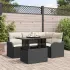 Set dining pentru exterior cu pernă 5 pcs Negru Rattan poli GartenMobel Dekor