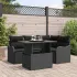 Set dining pentru exterior cu pernă 5 pcs Negru Rattan poli GartenMobel Dekor