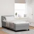 Pat cu arcuri cu headboard Manual albastru 200 x 90 cm țesătură GartenMobel Dekor