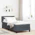 Pat cu arcuri cu headboard Gri deschis 200 x 90 cm Catifea GartenMobel Dekor