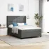 Pat cu arcuri cu saltea cu headboard Crem 190 x 140 cm țesătură GartenMobel Dekor