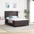 Pat cu arcuri cu saltea cu headboard Crem 190 x 140 cm țesătură GartenMobel Dekor