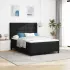 Pat cu arcuri cu saltea cu headboard Crem 190 x 140 cm țesătură GartenMobel Dekor