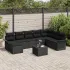 Set de canapele pentru grădină cu pernă 9 pcs Negru poliratan GartenMobel Dekor