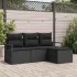 Set de canapea cu pernă 4 pcs Negru poliratan GartenMobel Dekor