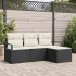 Set de canapea cu pernă 4 pcs Negru poliratan GartenMobel Dekor