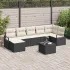 Set de canapea cu pernă 8 pcs Negru poliratan GartenMobel Dekor