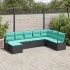 Set de canapea cu pernă 8 pcs Negru poliratan GartenMobel Dekor