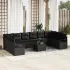 Set de canapea cu pernă 11 pcs Negru poliratan GartenMobel Dekor