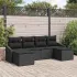 Set de canapea cu pernă 6 pcs Negru poliratan GartenMobel Dekor