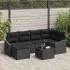 Set de canapea cu pernă 7 pcs Negru poliratan GartenMobel Dekor