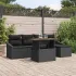 Set de masă pentru grădină cu pernă 6 pcs Negru și Crem GartenMobel Dekor