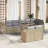 Set de lounge cu pernă 9 pcs Gri deschis Rattan poli GartenMobel Dekor