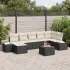 Set de canapele pentru grădină cu pernă 8 pcs Negru poliratan GartenMobel Dekor