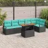 Set de masă pentru grădină 7 pcs Negru și Albastru petrol GartenMobel Dekor