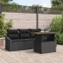 Set de canapele pentru grădină cu pernă 5 pcs Negru Rattan poli GartenMobel Dekor