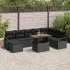 Set de canapele pentru grădină cu pernă 9 pcs Negru și Maro GartenMobel Dekor