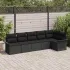 Set de canapele pentru grădină cu pernă 6 pcs Negru Rattan poli GartenMobel Dekor