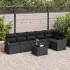 Set de canapele pentru grădină cu pernă 7 pcs Negru Rattan poli GartenMobel Dekor