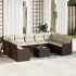 Set de canapele pentru grădină 10 pcs Negru și alb Rattan poli GartenMobel Dekor