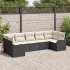 Set de canapele pentru grădină 7 pcs Negru și alb Rattan poli GartenMobel Dekor