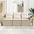 Set de canapele pentru grădină 3 pcs Bej și alb Rattan poli GartenMobel Dekor
