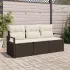 Set de canapele pentru grădină 3 pcs Negru și Alb poliratan GartenMobel Dekor
