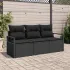 Set de canapele pentru grădină 3 pcs Negru și Alb poliratan GartenMobel Dekor